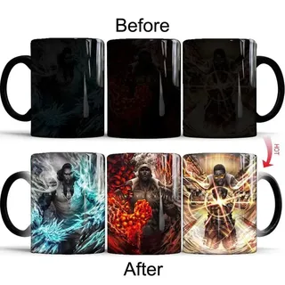 ONE PIECE Thermoeffekt Tasse Luffy Zoro Nami Sanji Ceramic Kaffee Tee Milch Becher#01 - 07