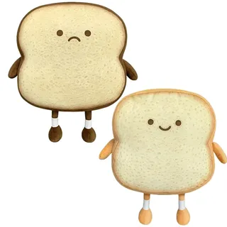 NatureMan Toastbrot-Kissen, lustiges Plüschkissen in Brotform, kleines süßes Plüschkissen für Sofa, Heimdekoration für Kinder und Erwachsene (Gold + Braun)