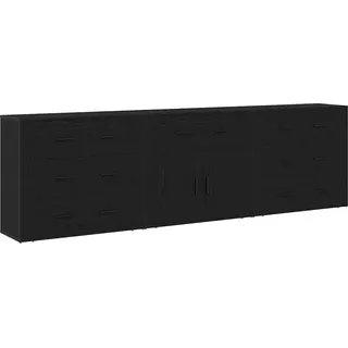 Sideboard Schwarz Eichen-Optik 240 x 33 x 70 cm Holzwerkstoff - Schwarz