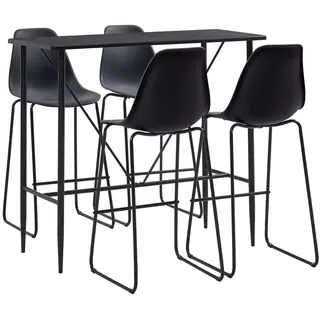 vidaXL 5-tlg. Bar-Set Kunststoff Schwarz