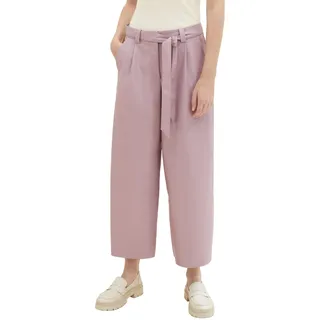 TOM TAILOR Damen Fake-Leder Culotte Hose mit Gürtel, dusty lilac, 44/28