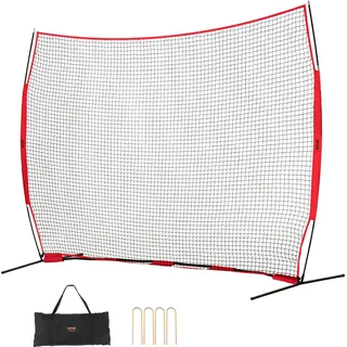 Vevor Barrikaden-Backstop-Netz, 393 x 140 x 275 cm Ballsport-Absperrnetz, Tragbare Übungsausrüstung mit Tragetasche, Schutzschirm für Baseball-, Softball-, Lacrosse-, Fußball- und Hockeytraining