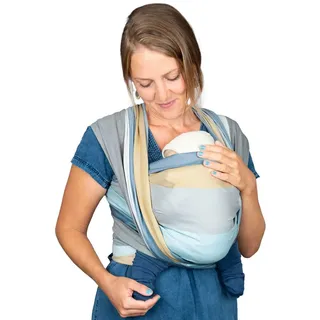 Hoppediz gewebtes Baby-Tragetuch ab Geburt, Neugeboren bis Kleinkind, 100% kbA-Baumwolle (Bio), Riga, 5,90 m