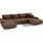 Ecksofa Big Sofa Eckcouch mit Schlaffunktion Dhaka U, Form Couch Sofagarnitur - Braun