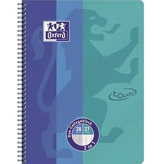 Oxford Collegeblock DUO Touch A4+ kariert/liniert Blau