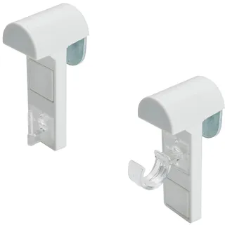 LIEDECO Klemmträger für Vitragen-Scheibenstangen, weiß