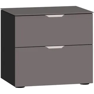 Jutzler Nachtkästchen , Schwarz, Dunkelgrau , Metall , 2 Schubladen , 45x42x43 cm , Typenauswahl , Schlafzimmer, Nachtkästchen