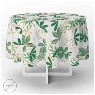 ORYX Wachstuch-Tischdecke, wasserdicht, schmutzabweisend, Frühling, PVC, Ø 140 cm, zuschneidbar für den Innen- und Außenbereich