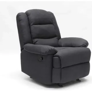 Klappbarer Schaukelsessel Relaxsessel mit Fußstütze Stoff Design Sofia - Schwarz - Schwarz