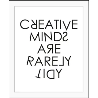queence Bild »CREATIVE MINDS« Buchstaben gerahmt, Schriftzug, schwarz-weiß