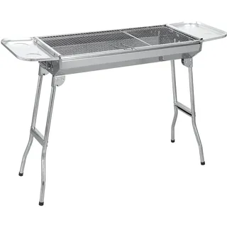 Sunjas Holzkohlegrill Edelstahl Outdoor Grill Faltgrill Campinggrill Tragbar 74 x 33,5 x 71,5 cm