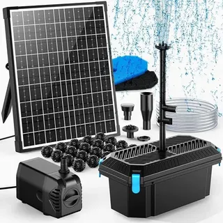 poposoap Teichfilter Solar mit Springbrunnenpumpe 1200 l/h