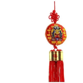 Lachineuse - Glücksbringer-Anhänger, Feng Shui, 30 cm, chinesischer Glücksbringer zum Aufhängen, japanisches Amulett – Omamori Glücksbringer – Farbe Rot – Geschenk China Japan Asien – Reichtum & Glück
