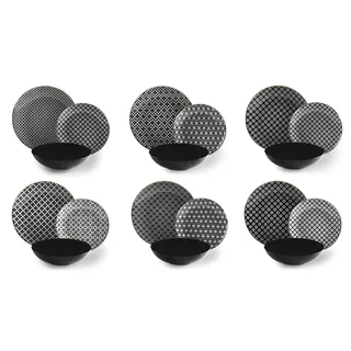 Excelsa Monochrome Gold Tellerservice 18-tlg. schwarz