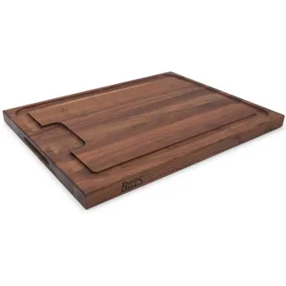 Boos Block Schneidebrett mit Saftrille XXL – 61 x 46 x 4 cm – Schneidebrett Holz mit Griff – Walnussbrett – Brett Nussbaum – Hackbrett – Fleischbrett – Profi-Brett