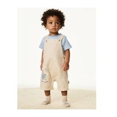 M&S Collection 2-teiliges Peter RabbitTM-Outfit aus reiner Baumwolle (0-3 Jahre) - Stone Mix, Stone Mix, 12-18 Monate