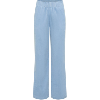 Cordschlupfhose MARC O'POLO DENIM, Damen, Gr. M, N-Gr, blau (blau dusk), Cord, Obermaterial: 100% Baumwolle, gerade, Hosen Cordschlupfhose, Weites, gerades Bein, mit lässiger Bubble-Struktur