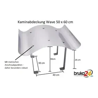 Massive Schornsteinabdeckung 50 x 60 cm Edelstahl Kaminhaube Kaminabdeckung Kaminblech Kamin