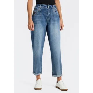 5-Pocket-Jeans HERRLICHER "Brooke Denim Stretch", Damen, Gr. 26, N-Gr, naval, Denim/Jeans, Obermaterial: 98% Baumwolle, 2% Elasthan, loose fit knöchelfrei, Jeans 5-Pocket-Jeans, im Loose Fit, Cropped-Länge