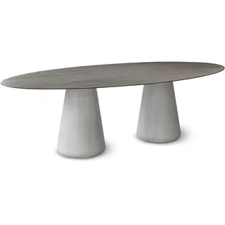 Solpuri Queen Dining Tisch Beton/Aluminium/Dekton Grau oval