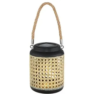 Solarleuchte, Metallgefäß mit Griff, Kordel, 3000 K, IP44, Ballon-Design, ideal für den Außenbereich, wetterfest.