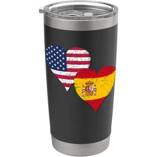 Vintage USA Spanien Flagge für Spanische Amerikanische Fans Doppelwandiger Edelstahl-Thermobecher