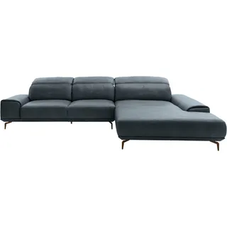 Musterring "MR 2490 Ecksofa mit erstklassigem Sitzkomfort, Long-Life-Leder", Bronze-Fuß Sitzhöhe 46cm, wahlweise mit Funktionen, Maße 342 x 207 cm,