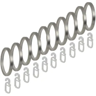 LIEDECO Gardinenring Faltenlegehaken Inox 1-läufig Ø 20 mm 0 cm Silber