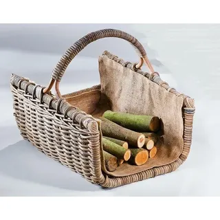 locker Kaminholzkorb, grau