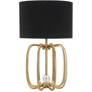 Nachttischlampe mit goldenem Gestell, Ø 38 cm - Schwarz, Gold