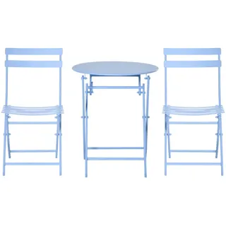 Outsunny Gartenmöbel Set, Metall, Hellblau , Gartenmöbel, Gartengarnituren, Gartenmöbel-Sets