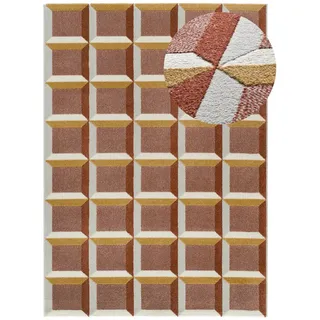 Atticgo Kurzflorteppich Kupfer Amara 160/230 cm , Kupferfarben , Textil , Grafikmuster , Rechteckig , 160x230 cm , Oeko-Tex® Standard 100 , antistatisch, für Fußbodenheizung geeignet, pflegeleicht , Teppiche und Böden, Teppiche