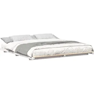 vidaXL Bettrahmen Weiß 180 x 220 cm Massives Kiefernholz - Weiß