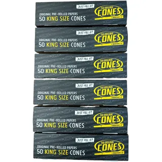 Cones 20409 The Original 6 x 50 King Size Hüllen White konisch-300 x prerolled Papers, Papier