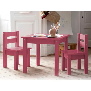 Hoppekids Kindersitzgruppe "MADS Kindersitzgruppe" Set, 1 Tisch, 2 Stühle, 3 Stk. tlg. in vielen Farben, mit zwei Stühlen, pink