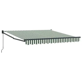 vidaXL Ausziehbare Markise Grün und Weiß 300 x 250 x 165 cm - Grün