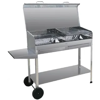 Mille Achille Big - Handgefertigter Holzkohlegrill aus Edelstahl - 2x 47,5x37cm