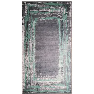 MANI TEXTILE TPS_RING_NOIRVER80 Teppich, Polyester, Schwarz, 80 x 150