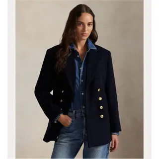 Polo Ralph Lauren für Damen. 211971388001 Zweireihiger Mantel navy (38), Lässig, Wolle, Marine
