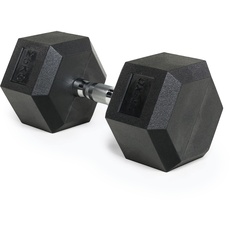 TREXO Hantel 25kg Hexagon Durable Rubberised Cast Iron für Krafttraining zu Hause mit ergonomischem Griff Stabil und vielseitig Hex HXD250 Hantel