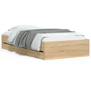 vidaXL Bettgestell mit Schubladen Sonoma-Eiche 90x200cm Holzwerkstoff - Braun