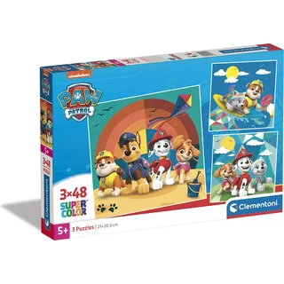 Clementoni-Puzzle 3x48 Paw Patrol 25291