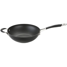 Circulon Momentum Wokpfanne Induktion 26 cm - Wok - Induktionspfanne - Soft-Grip-Griffe, Ofenfest, Spülmaschinenfest -hartanodisiertes Kochgeschirr - 26cm, Schwarz