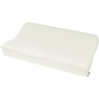 Meyco Wickelauflagenbezug 50x70cm Musselin Spannlaken Offwhite | 100% Baumwolle -Wickelunterlage - Oeko Tex zertifiziert - kuschelig weich & hautfreundlich - waschbar & trocknergeeignet