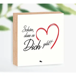 Holzbild 15x15x2cm zum Hinstellen/Aufhängen, echter Fotodirektdruck mit Spruch auf beschichtetes Birkenholz Art.Nr. 3001