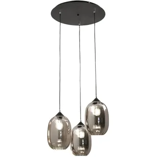 Fabas Luce Infinity 3-flg. E27 200 cm rund Grau/Schwarz Metall/Glas