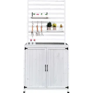 Leco Gartenregal Thea Weiß