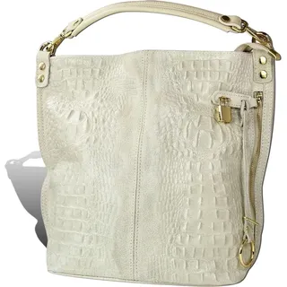 toscanto Damen Beuteltasche Shopper Leder tasche beige OTT162SI