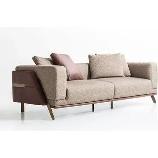 JV moebel Luxus Sofa 4 Sitzer Sofas Modern Polstersofas Textil Designer Couch Neu braun