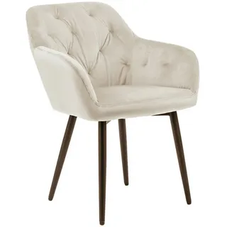 SalesFever Armlehnstuhl - Samt Creme - 396124